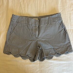 crown & ivy Black and White Gingham Scallop Hem Shorts